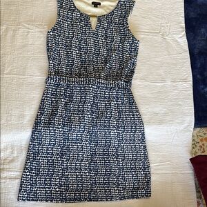 Elegant Blue and White Patterned Dress
